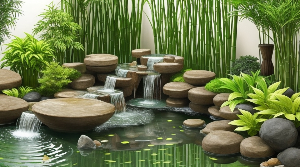 DreamShaper v5 An image featuring a bamboo garden with a tranq 0 1