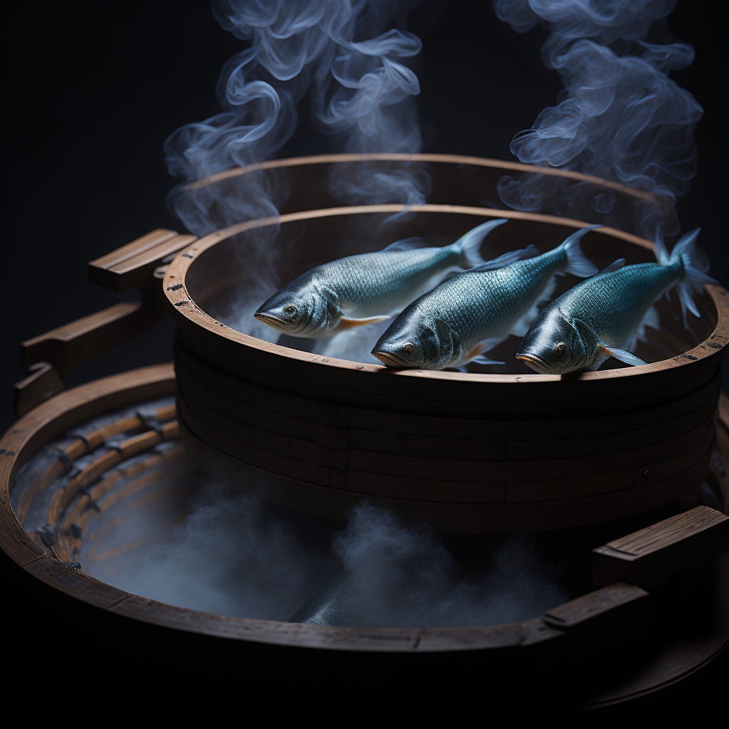 Leonardo Diffusion Steaming delicate fish fillets or shrimp in 0
