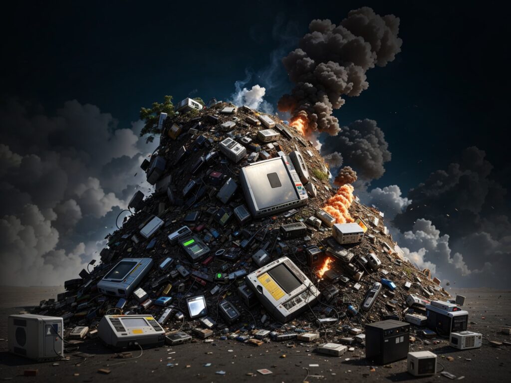 DreamShaper v7 An image depicting a pile of electronic waste w 1 2