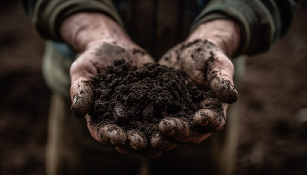 Does Conventional Farming Require Skill? 7 hand holding seedling planting organic growth generated by ai 1